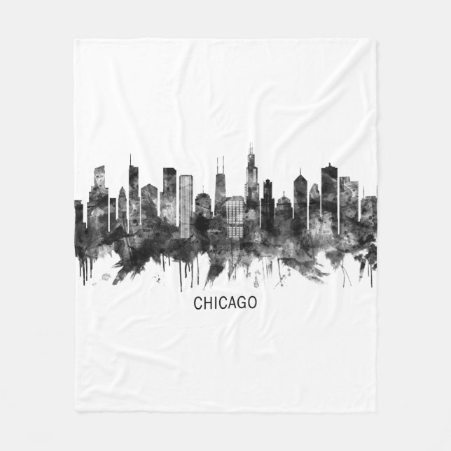 Couverture Polaire BW de Chicago Illinois Skyline (Devant)