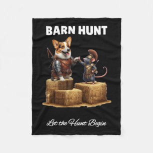 Couverture Polaire Byrn Hunt Lover - Joli Rat Guerrier Et Chien Corgi