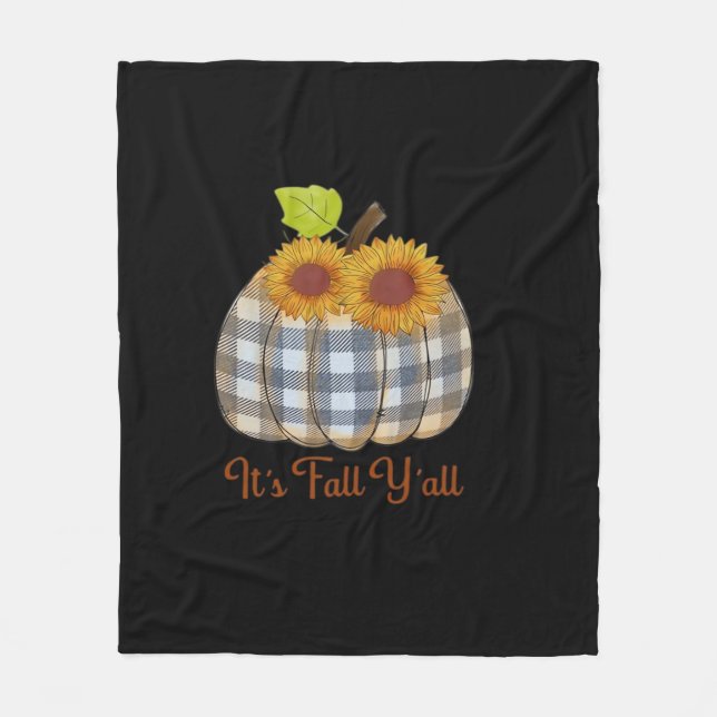 Couverture Polaire C’est automne Y’all Citrouille Plaid Design Hallow (Devant)