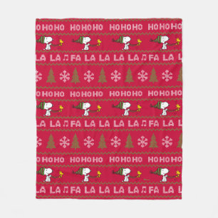 Couverture Polaire cacahuètes Chandail de Noël Snoopy & Woodstock