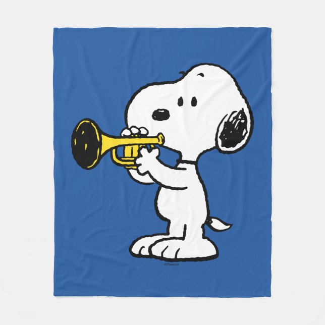 Couverture Polaire cacahuètes | Joueur de trompette Snoopy (Devant)