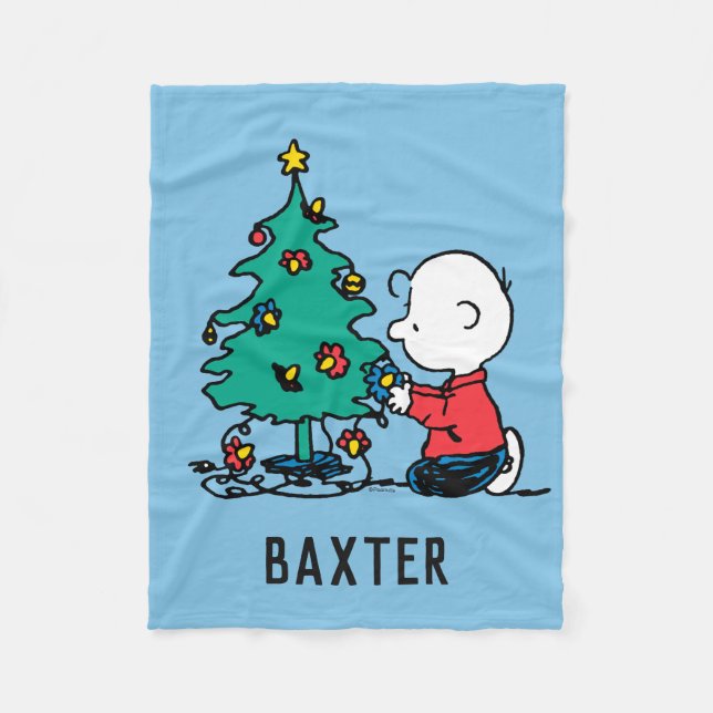 Couverture Polaire cacahuètes | Lumières de Noël Brown Charlie (Devant)