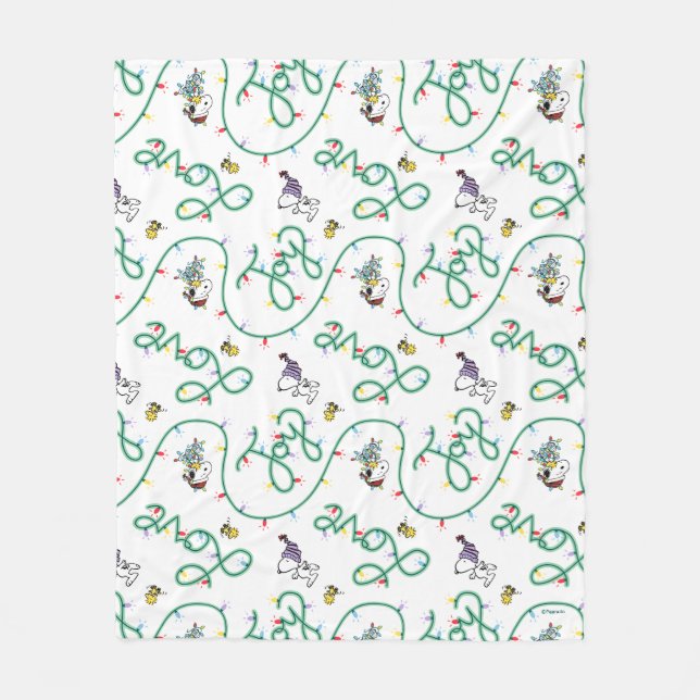 Couverture Polaire cacahuètes | Motif d'amour de Noël brillant et bri (Devant)