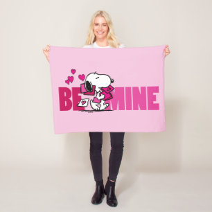 Couverture Polaire cacahuètes Saint Valentin Snoopy Be Mine