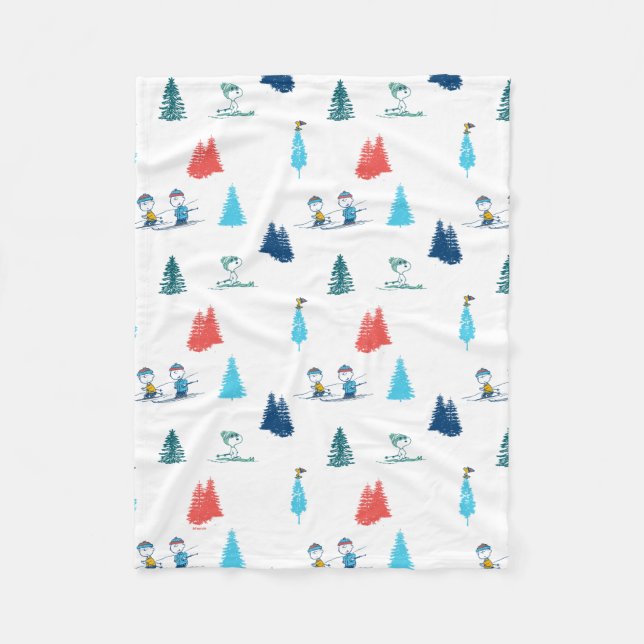 Couverture Polaire cacahuètes | Ski d'hiver Motif des pistes (Devant)