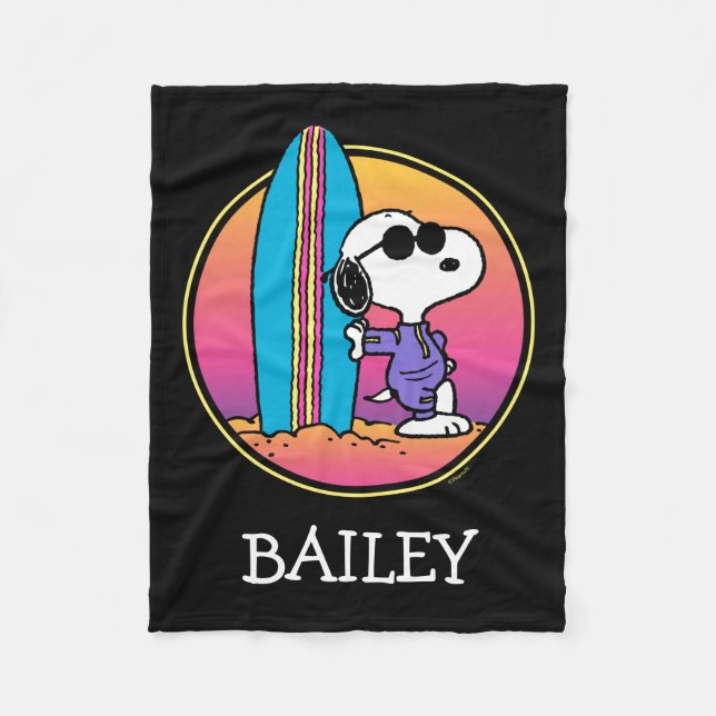 Couverture Polaire cacahuètes | Snoopy Beach Beagle (Devant)