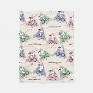 Couverture Polaire cacahuètes Snoopy Bike Ride Stats