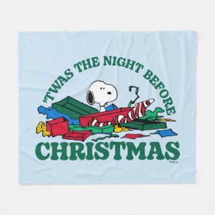 Couverture Polaire cacahuètes   Snoopy 'C'était la nuit avant Noël