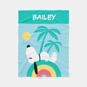 Couverture Polaire cacahuètes Snoopy Deco Ajouter Votre Nom
