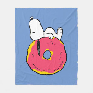 Couverture Polaire cacahuètes Snoopy Donut rose