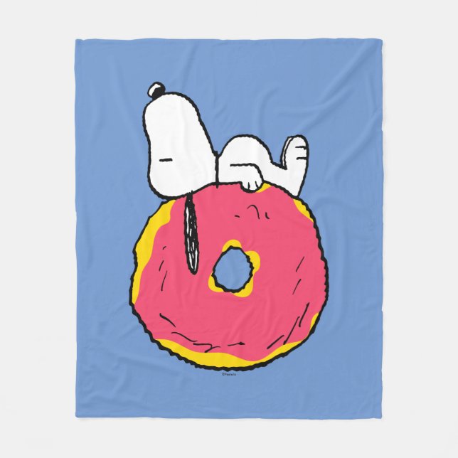 Couverture Polaire cacahuètes | Snoopy Donut rose (Devant)