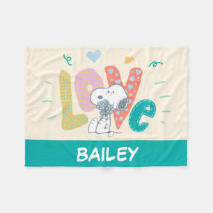 Couverture Polaire cacahuètes Snoopy Flower Love