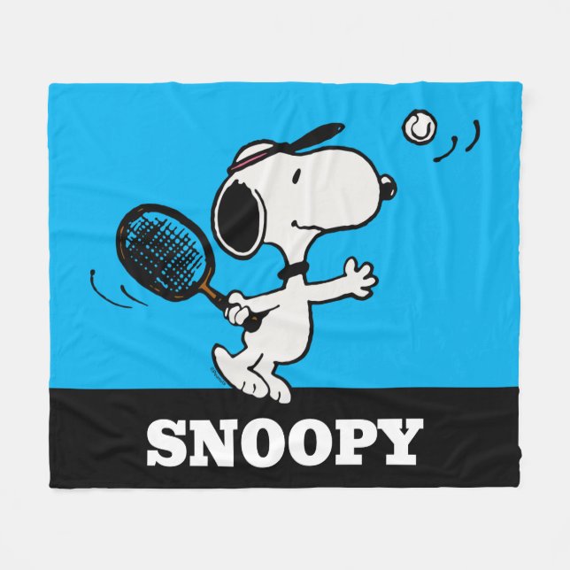 Couverture Polaire cacahuètes | Snoopy Joue Au Tennis (Devant (Horizontal))