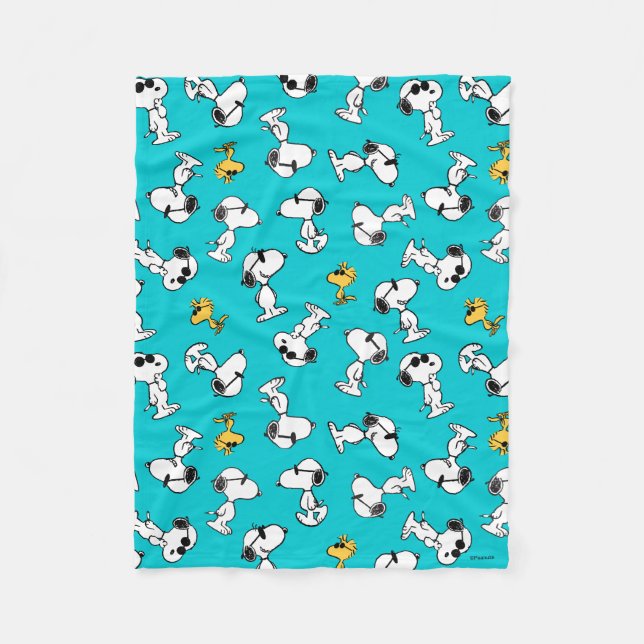 Couverture Polaire cacahuètes | Snoopy & Lunettes de soleil Motif (Devant)