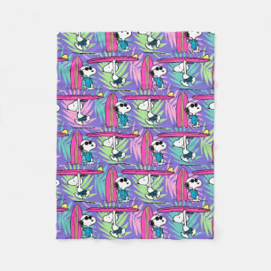 Couverture Polaire cacahuètes Snoopy Purple Surf Motif