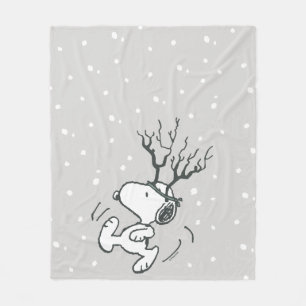 Couverture Polaire cacahuètes   Snoopy Reindeer