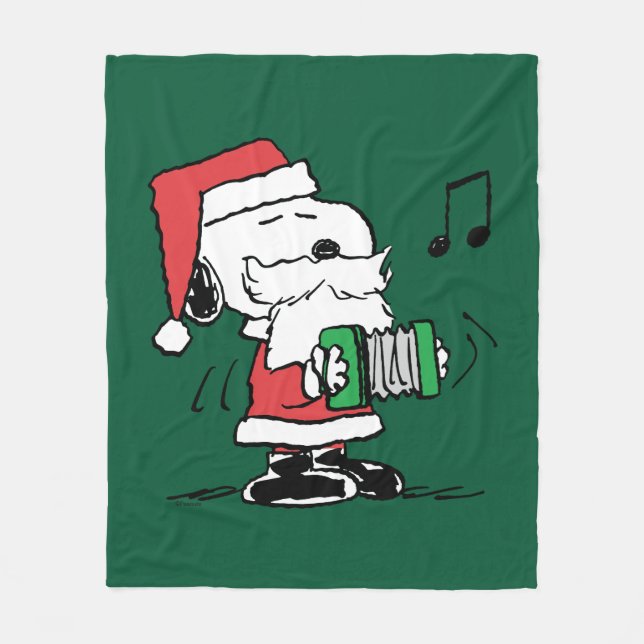 Couverture Polaire cacahuètes | Snoopy Santa Claus Accordian (Devant)