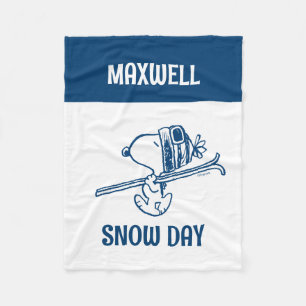 Couverture Polaire cacahuètes Snoopy Ski Trip