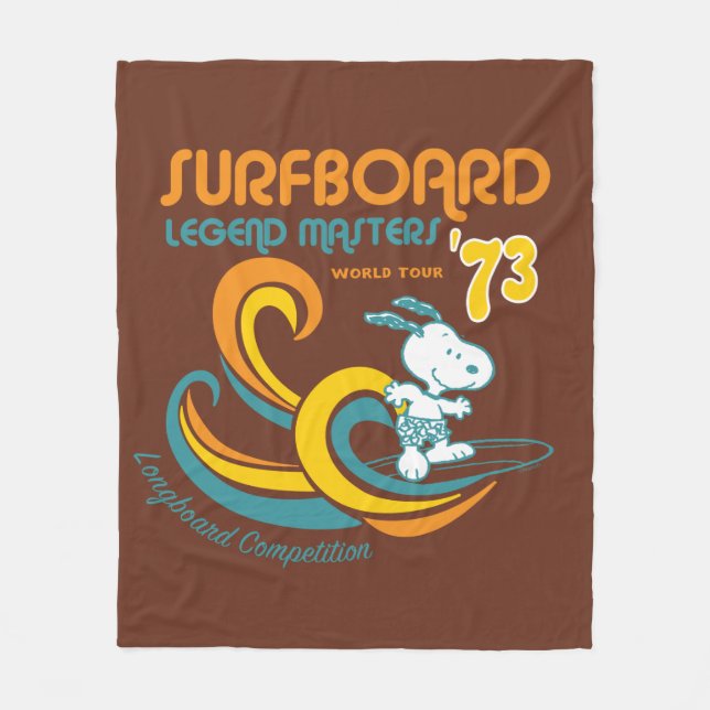 Couverture Polaire cacahuètes | Snoopy Surboard Longboard Competition (Devant)