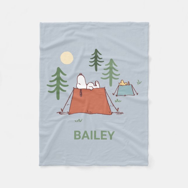 Couverture Polaire cacahuètes | Snoopy & Woodstock | Ajouter Votre No (Devant)