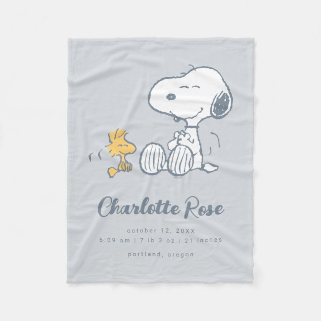 Couverture Polaire cacahuètes | Snoopy & Woodstock Baby (Devant)