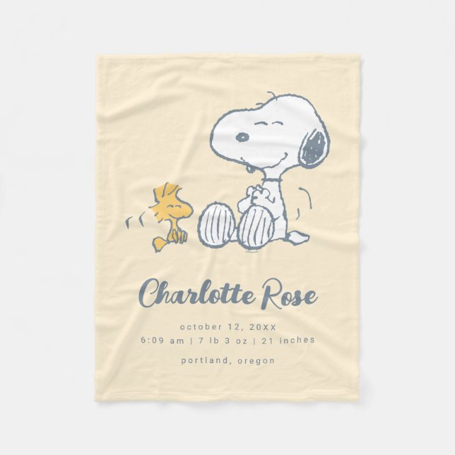 Couverture Polaire cacahuètes | Snoopy & Woodstock Baby (Devant)