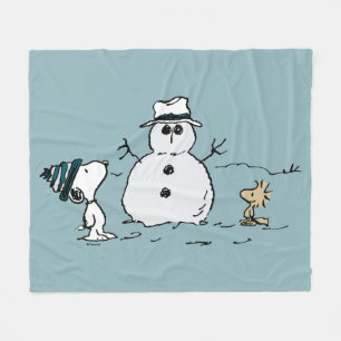 Couverture Polaire cacahuètes   Snoopy & Woodstock Build A Snowman