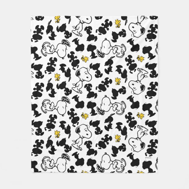 Couverture Polaire cacahuètes | Snoopy & Woodstock Shadow Motif (Devant)