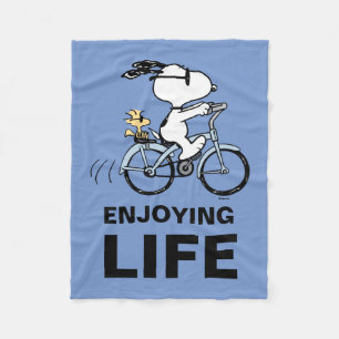 Couverture Polaire cacahuètes   Vélo Snoopy & Woodstock