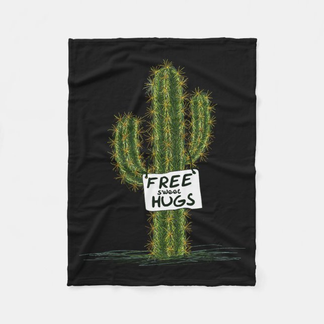 Couverture Polaire Cactus Cacti Funny Art Humor Sweet Hugs  (Devant)
