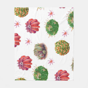 Couverture Polaire Cactus Floral : Arrière - plan aquarelle