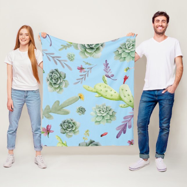 Couverture Polaire Cactus Motif 10 (En situation)