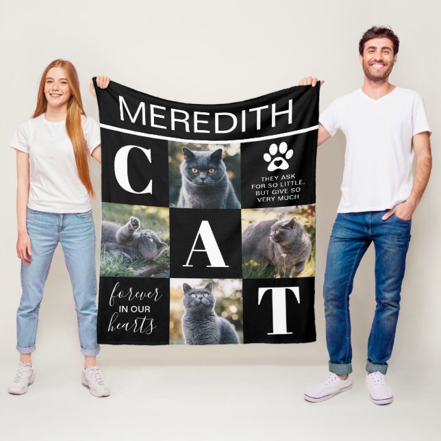 Couverture Polaire Cadeau commémoratif au chat | Photo de perte d'ani (En situation)