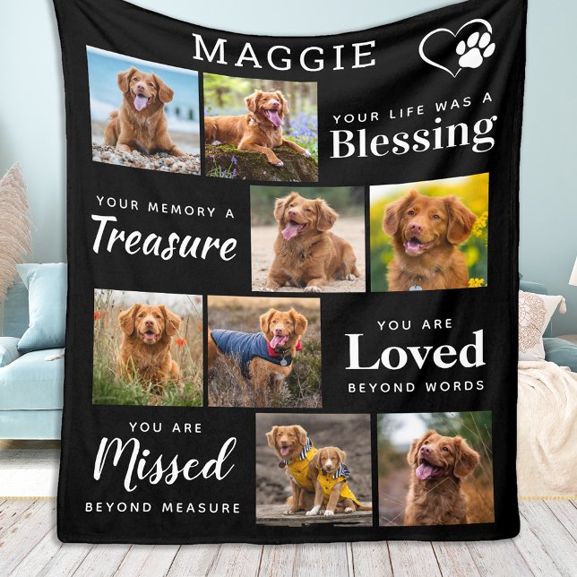 Couverture Polaire Cadeau commémoratif pour chien - Perte personnalis (Créateur téléchargé)