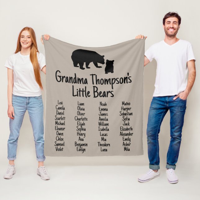 Couverture Polaire Cadeau customisé avec les noms de grand-enfant gra (En situation)