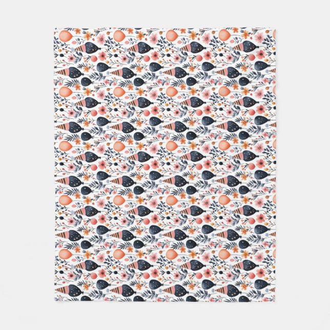 Couverture Polaire Cadeau d'anniversaire | Ballons et fleurs Whimsica (Devant)