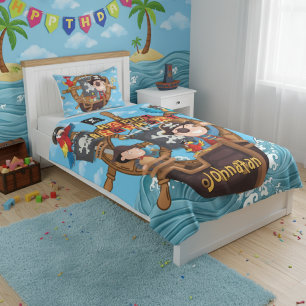 Couverture Polaire Cadeau d'anniversaire pour enfants pirates