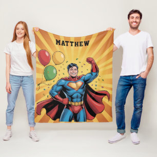 Couverture Polaire Cadeau d'anniversaire pour garçons super-héros