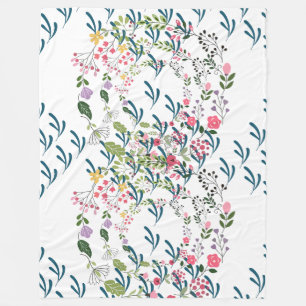 Couverture Polaire Cadeau de design floral et de feuilles printanière