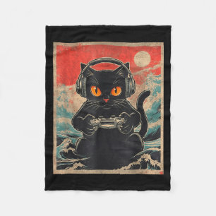 Couverture Polaire Cadeau de jeu japonais de chat mignon kawaii d'ani