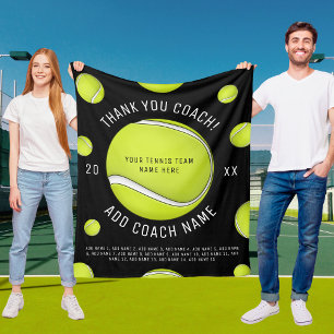 Couverture Polaire Cadeau de l'entraîneur de tennis personnalisé Nom 