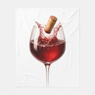 Couverture Polaire Cadeau de mariage Élégant Wine Splash Love Uncorke