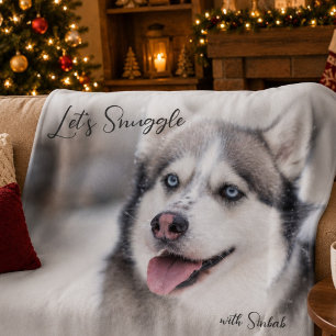 Couverture Polaire Cadeau de Noël avec photo de compagnie pour se blo