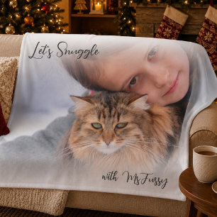 Couverture Polaire Cadeau de Noël avec photo de compagnie pour se blo