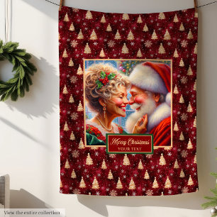 Couverture Polaire Cadeau de Noël Cosy Vintage Père Noël