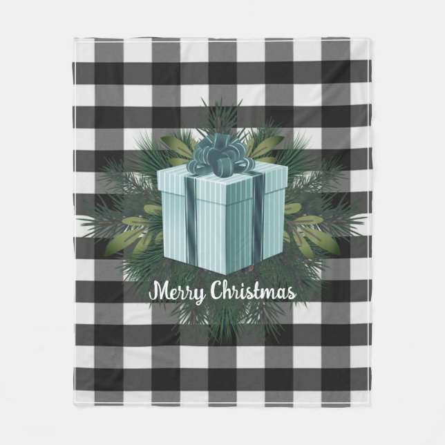 Couverture Polaire Cadeau de Noël Plaid Buffalo | TURQUOISE (Devant)