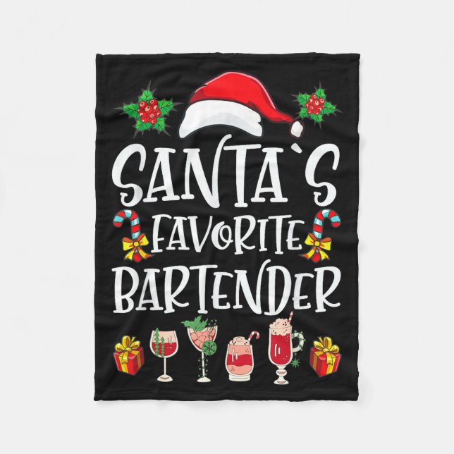 Couverture Polaire Cadeau de Noël pour barman Le barman préféré du Pè (Devant)