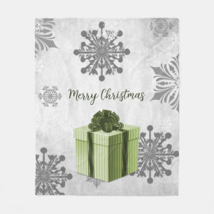 Couverture Polaire Cadeau de Noël vert Blanche-polaire