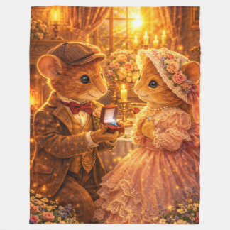 Couverture Polaire Cadeau de proposition romantique couple fiançaille
