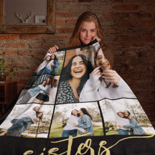 Couverture Polaire Cadeau de script pour soeurs multiphoto pour soeur